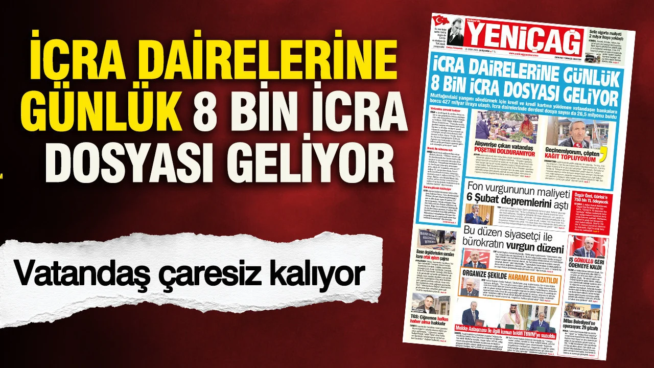 İcra dairelerine günlük 8 bin icra dosyası geliyor
