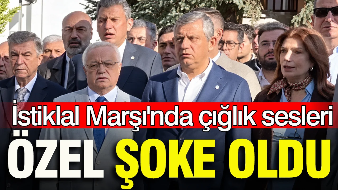 İstiklal Marşı okunurken çığlık attı: Özgür Özel şaşkınlık yaşadı