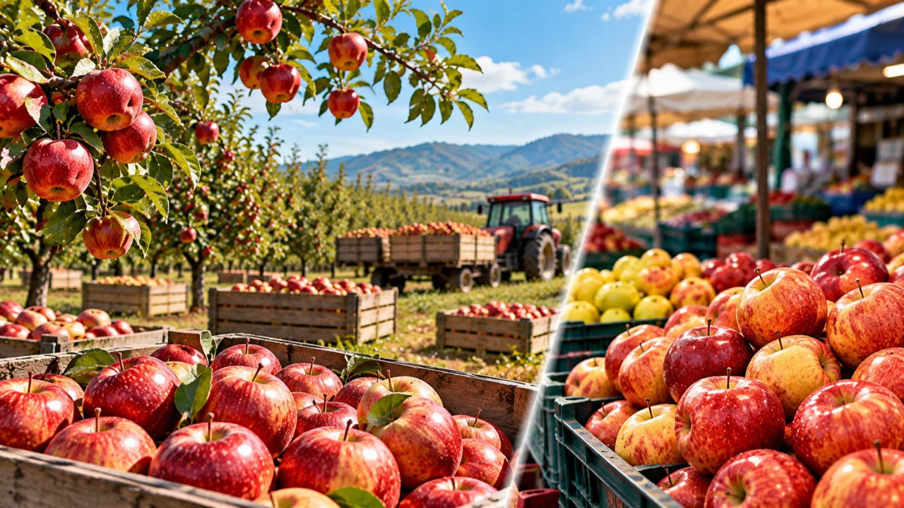 Pazarda 50 TL olan elma tarlada 10 liraya satılmıyor